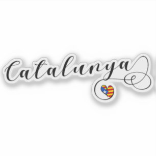 Unabhängigkeits-Herz-Flagge Kataloniens Catalunya Aufkleber