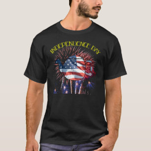 Unabhängigkeits-Tagestee-Party-Tee-Topf-Feuerwerk T-Shirt