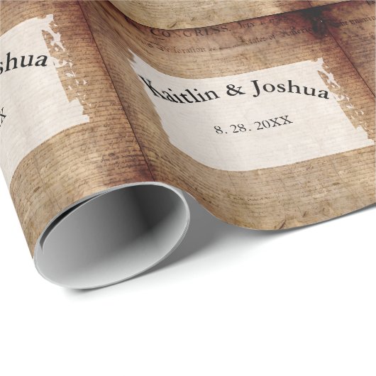 Unabhängigkeitserklärung 📜 1776 Hochzeit Geschenkpapier (Rolleneckpunkt)