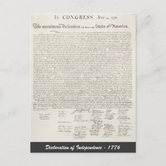 Unabhängigkeitserklärung - 1776 postkarte