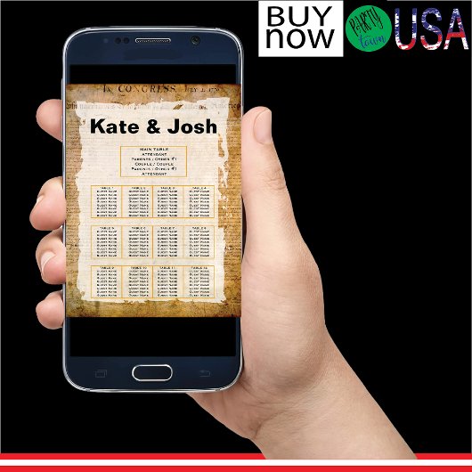 Unabhängigkeitserklärung 📜 1776 Sitzplan Poster