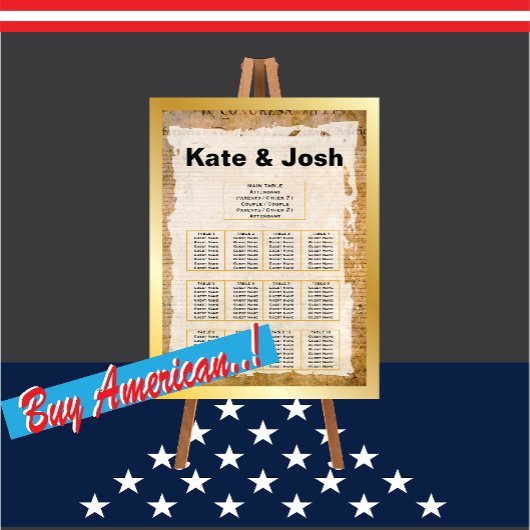 Unabhängigkeitserklärung 📜 1776 Sitzplan Poster