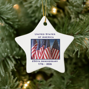 Unabhängigkeitserklärung 250 Jahre USA Keramik Ornament