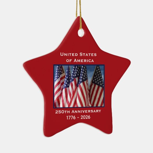 Unabhängigkeitserklärung 250 Jahre USA Keramik Ornament (Rechts)