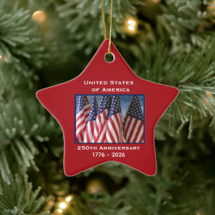 Unabhängigkeitserklärung 250 Jahre USA Keramik Ornament