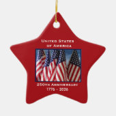Unabhängigkeitserklärung 250 Jahre USA Keramik Ornament (Vorne)