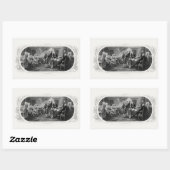 Unabhängigkeitserklärung: 2 Dollar, Etching Rechteckiger Aufkleber (Blatt)