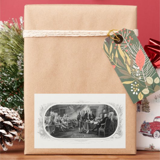 Unabhängigkeitserklärung: 2 Dollar, Etching Rechteckiger Aufkleber (Feiertag)