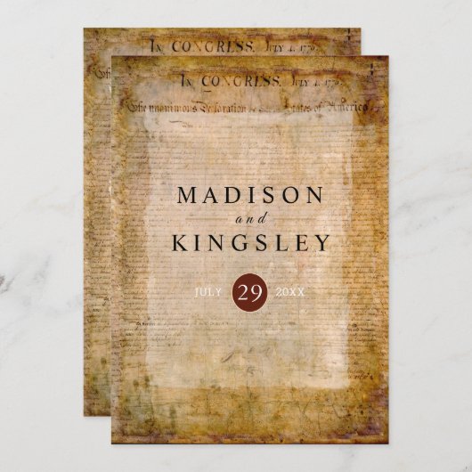 Unabhängigkeitserklärung 📜 alten Pergament von 17 Programm (Vorne/Hinten)