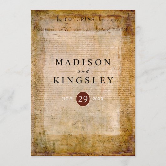 Unabhängigkeitserklärung 📜 alten Pergament von 17 Programm (Vorderseite)