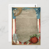 Unabhängigkeitserklärung der USA 1776 Postkarte (Vorne/Hinten)