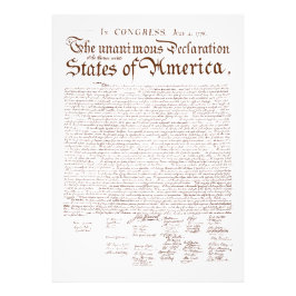 Unabhängigkeitserklärung der USA Fotodruck