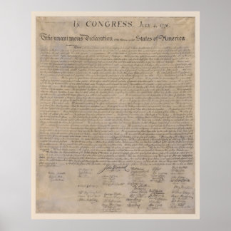 Unabhängigkeitserklärung der USA Poster
