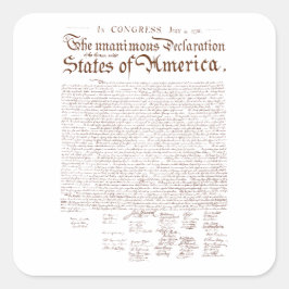 Unabhängigkeitserklärung der USA Quadratischer Aufkleber