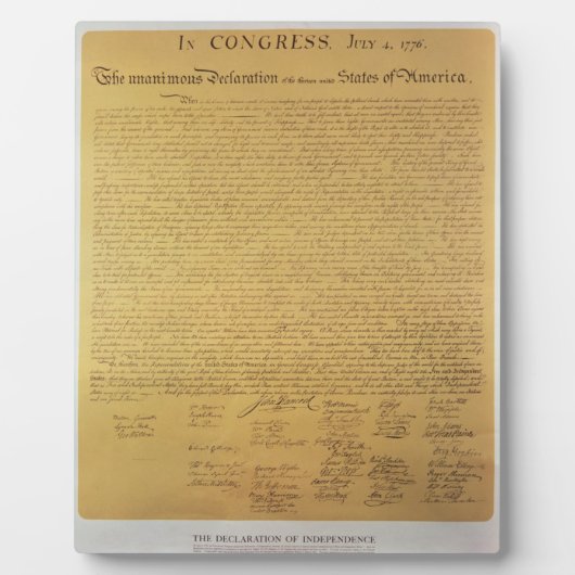 Unabhängigkeitserklärung Fotoplatte (Vorderseite)