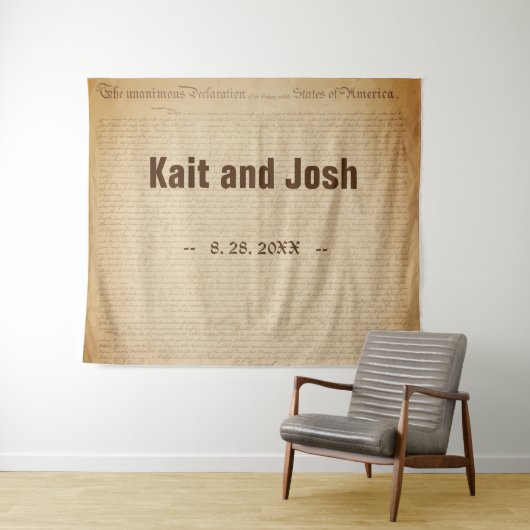 Unabhängigkeitserklärung 📜 historischen Parchmen Wandteppich (Beispiel (Horizontal))