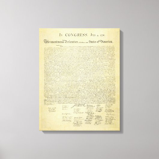 Unabhängigkeitserklärung Leinwanddruck (Vorderseite)