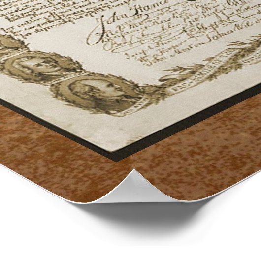 Unabhängigkeitserklärung mit Gründervätern Poster (Ecke)