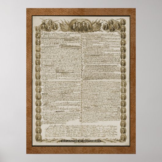 Unabhängigkeitserklärung mit Gründervätern Poster (Vorne)