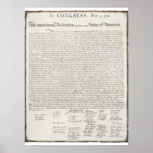 Unabhängigkeitserklärung mit Unterschriften Poster (Vorne)