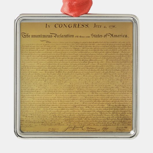 Unabhängigkeitserklärung Ornament Aus Metall (Vorne)