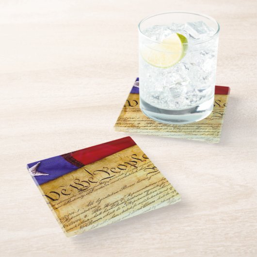 Unabhängigkeitserklärung Patriotische Untersetzer (Schrägansicht)