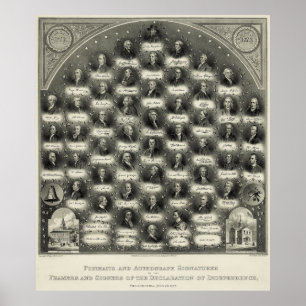 Unabhängigkeitserklärung Porträt-Unterzeichnungen Poster