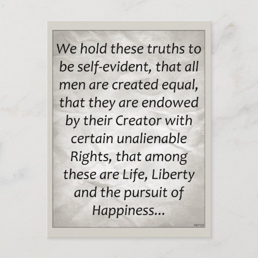 Unabhängigkeitserklärung Postkarte (Vorderseite)