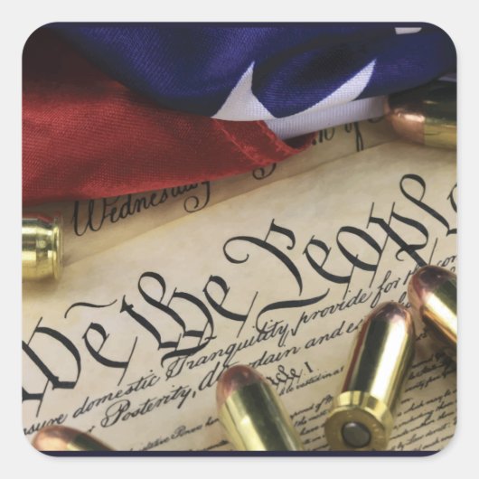 Unabhängigkeitserklärung Quadratischer Aufkleber (Vorderseite)