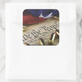 Unabhängigkeitserklärung Quadratischer Aufkleber (Tasche)