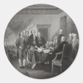 Unabhängigkeitserklärung Runder Aufkleber (Vorderseite)