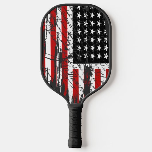 Unabhängigkeitserklärung und amerikanische Flagge Pickleball Schläger (Rückseite)