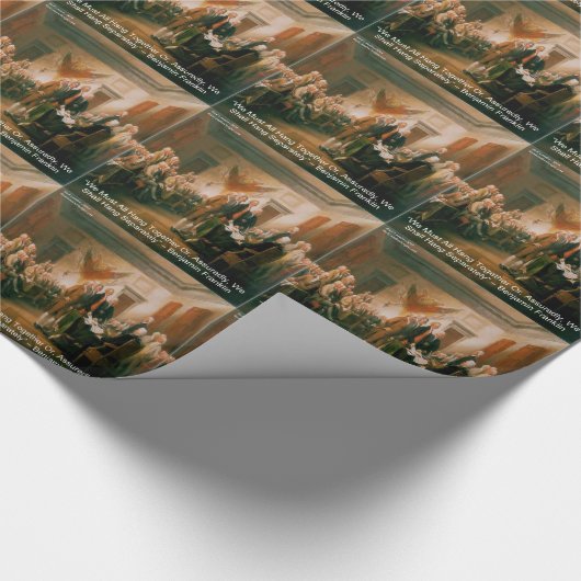 Unabhängigkeitserklärung und Ben Franklin Zitat Geschenkpapier (Ecke)