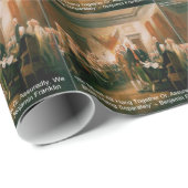 Unabhängigkeitserklärung und Ben Franklin Zitat Geschenkpapier (Rolleneckpunkt)