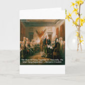 Unabhängigkeitserklärung und Ben Franklin Zitat Karte (Gelbe Blume)