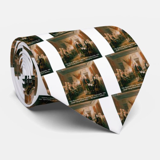 Unabhängigkeitserklärung und Ben Franklin Zitat Krawatte (Gerollt)