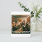 Unabhängigkeitserklärung und Ben Franklin Zitat Postkarte (Stehend Vorderseite)