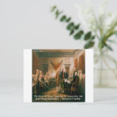 Unabhängigkeitserklärung und Ben Franklin Zitat Postkarte (Stehend Vorderseite)