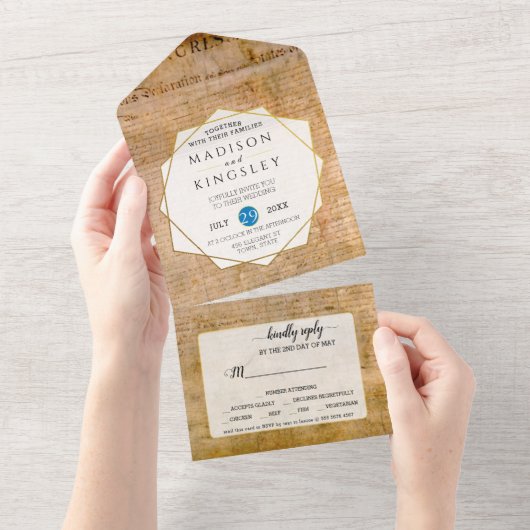 Unabhängigkeitserklärung 📜 US-Parlament All In One Einladung (Abreißen)