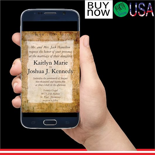 Unabhängigkeitserklärung 📜 USA Vintag Einladung