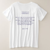 Unabhängigkeitserklärung vom 4. Juli 1776 Große Größe T-Shirt (Design Rückseite)