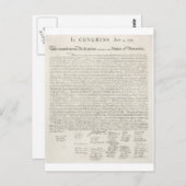 Unabhängigkeitserklärung Zwei Postkarte (Vorne/Hinten)