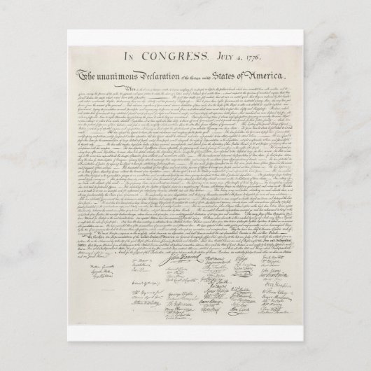 Unabhängigkeitserklärung Zwei Postkarte (Vorderseite)