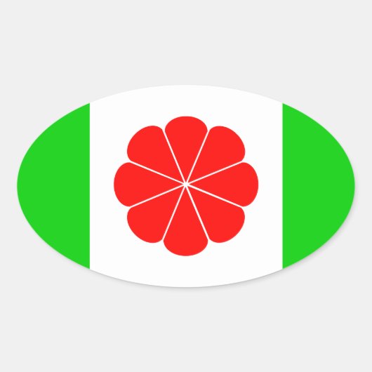 Unabhängigkeitsflagge in Taiwan Ovaler Aufkleber (Vorderseite)