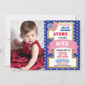 Unabhängigkeitstag 1. Geburtstag Foto Einladung (Vorderseite)
