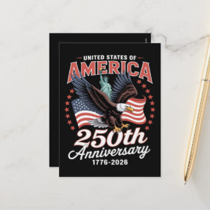 Unabhängigkeitstag 250. Jahrestag USA Feiertagspostkarte