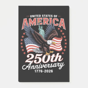Unabhängigkeitstag 250. Jahrestag USA Post-it Klebezettel