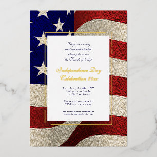 Unabhängigkeitstag, 4. Flag Foil Einladung der USA