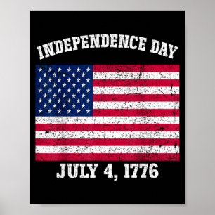 Unabhängigkeitstag 4. Juli 1776 Amerikanische Flag Poster