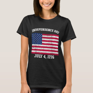 Unabhängigkeitstag 4. Juli 1776 Amerikanische Flag T-Shirt